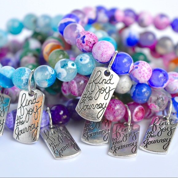 Find Joy In The Journey Gemstone Beaded Bracelet - Picture 4 of 13